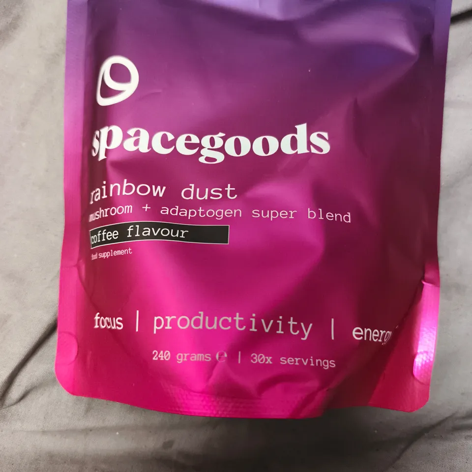 SPACEGOODS RAINBOW DUST COFFEE FLAVOUR MUSHROOM + ADAPTOGEN SUPER BLEND – 240G