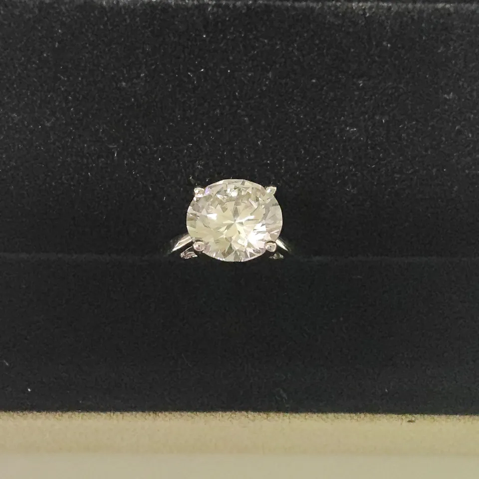 PLATINUM SOLITAIRE RING SET WITH A LAB GROWN DIAMOND WEIGHING +-4.03CT