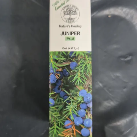 BOX OF APPROXIMATELY 200 NATURE'S HEALING ESSENTIAL OIL - JUNIPER (10ML)