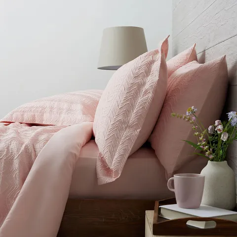 SUPERSOFT BY COZEE HOME TEXTURED WAVE 6 PIECE DUVET SET PINK SINGLE