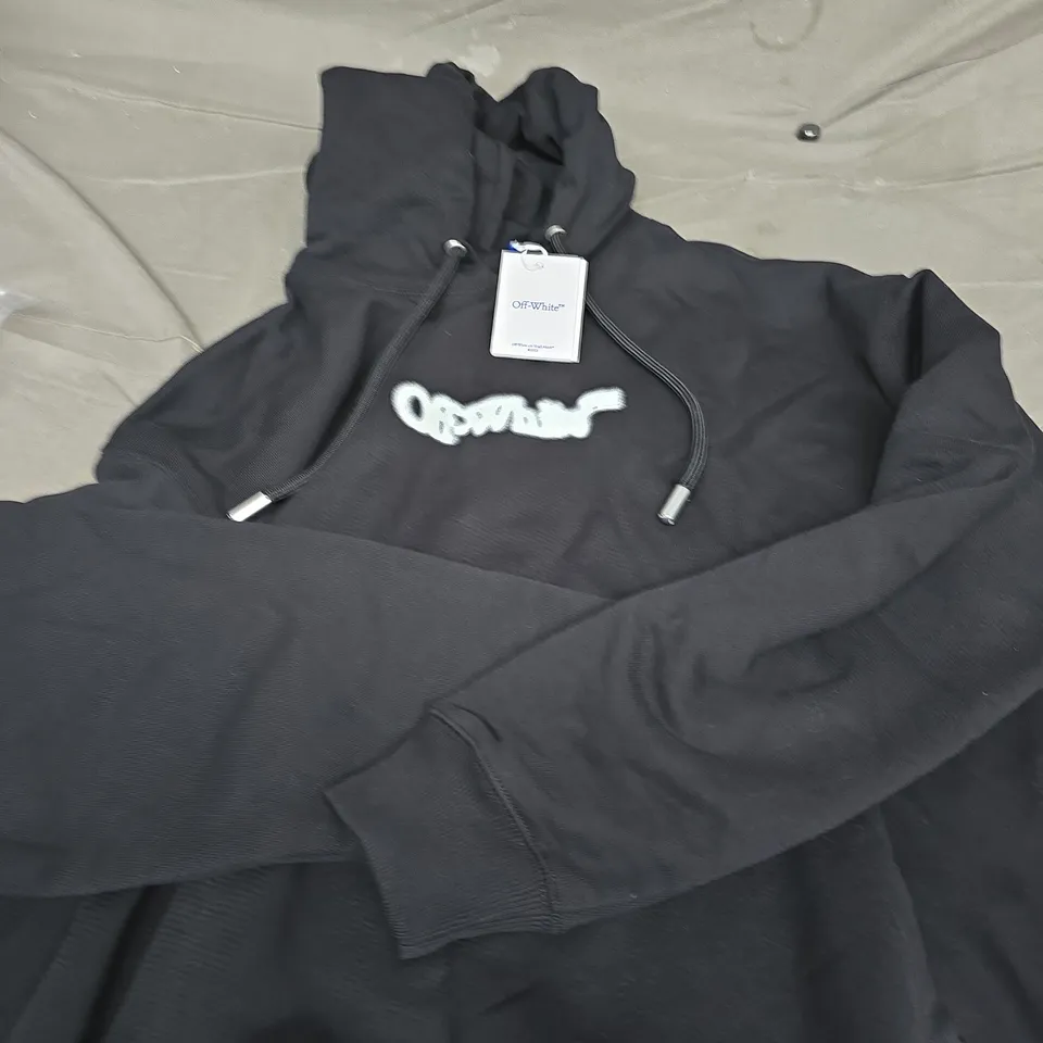 OFF-WHITE HOODIE – BLACK, UK MEDIUM