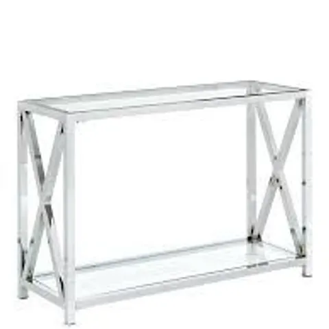 BOXED CHRISTIE CONSOLE TABLE - CHROME