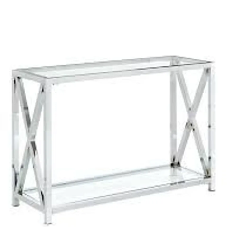 BOXED CHRISTIE CONSOLE TABLE - CHROME RRP £209