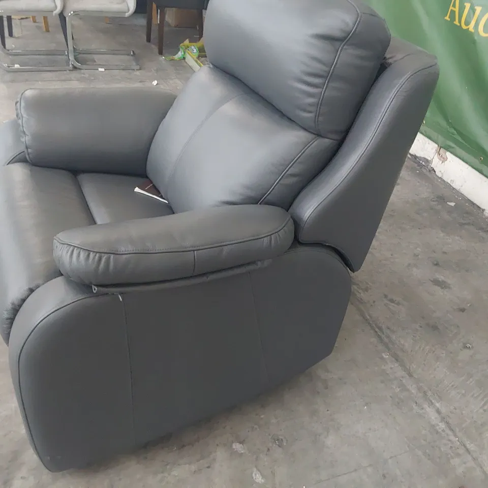 QUALITY BRITISH DESIGNER G PLAN SEATTLE POWER RECLINING EASY CHAIR GIRONA SMOKE LEATHER 