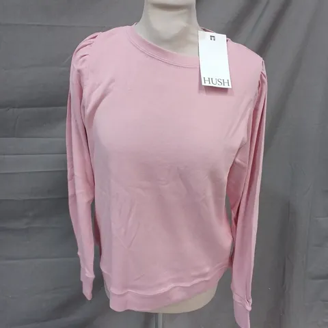 HUSH EMILY PUFF SLEEVE JERSEY TOP IN MAUVE - S