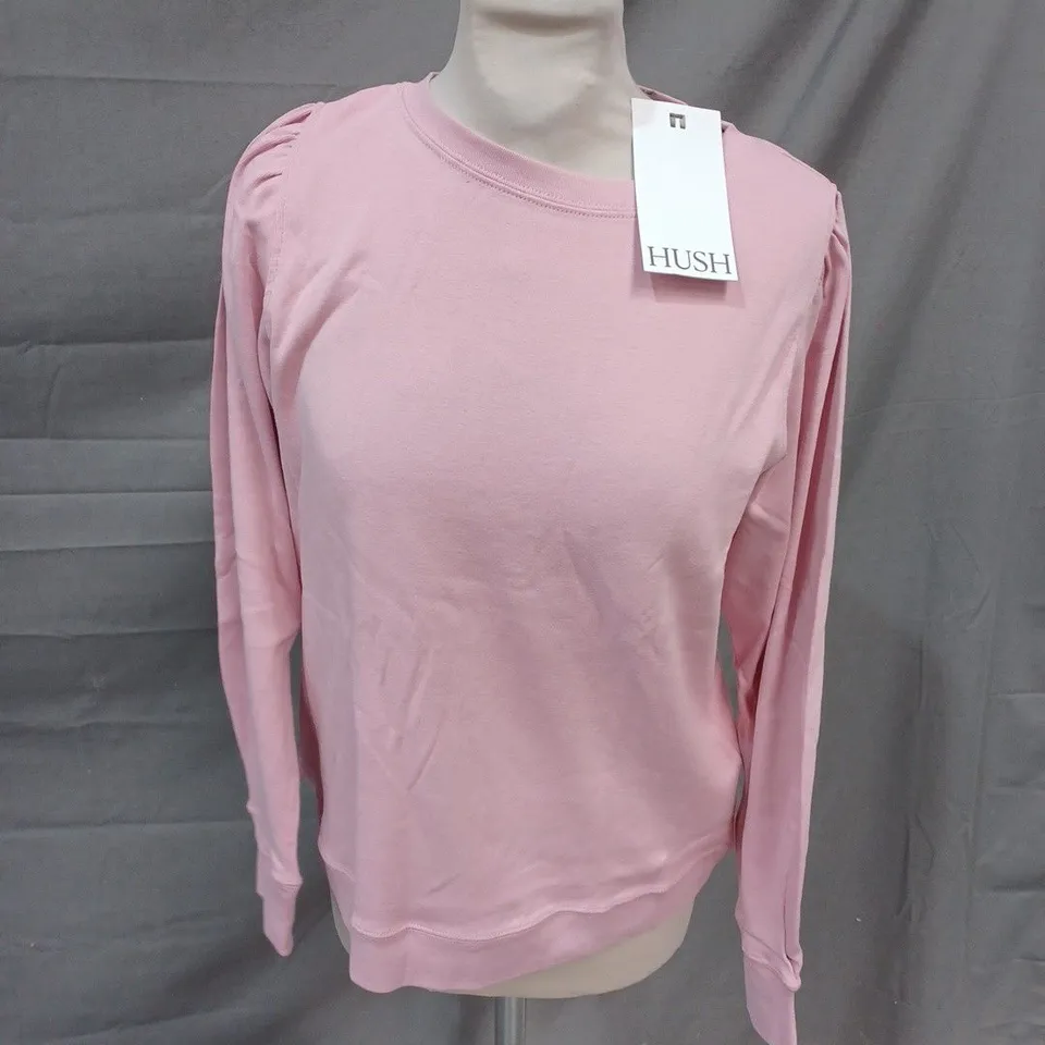 HUSH EMILY PUFF SLEEVE JERSEY TOP IN MAUVE - S