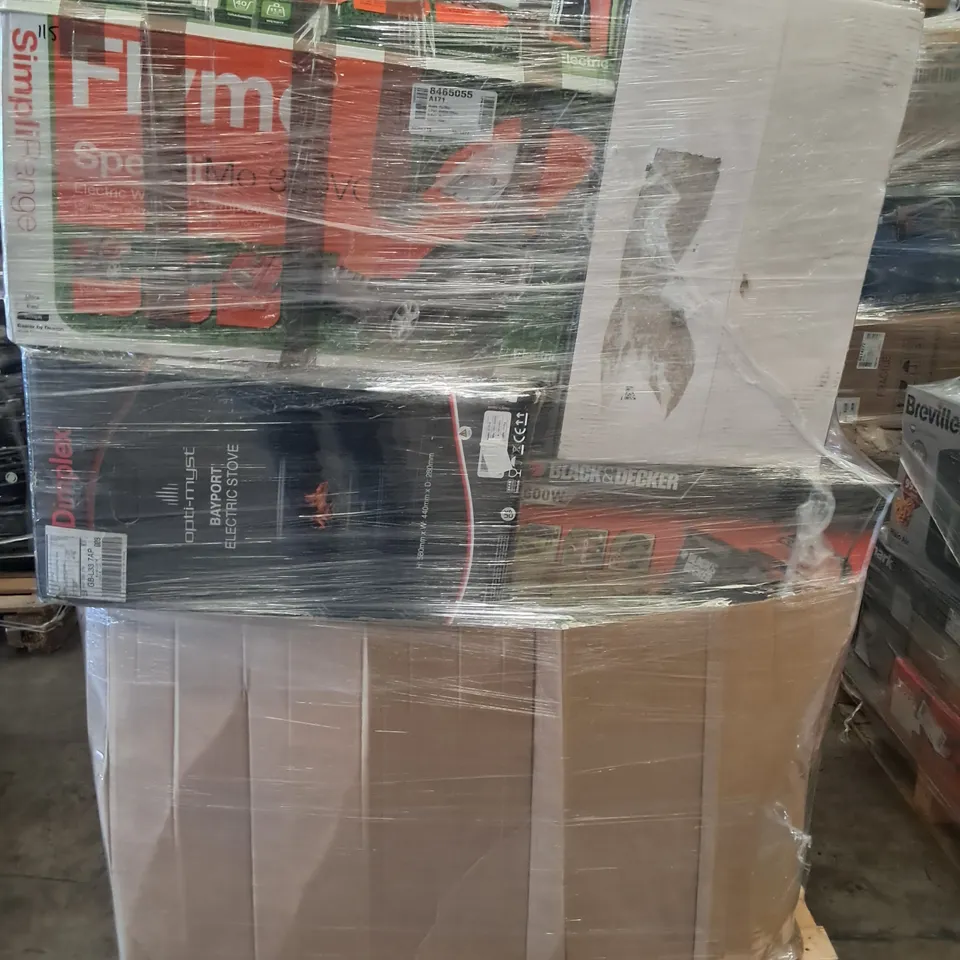 PALLET OF APPROXIMATELY 25 UNPROCESSED RAW RETURN HOUSEHOLD AND ELECTRICAL GOODS TO INCLUDE;