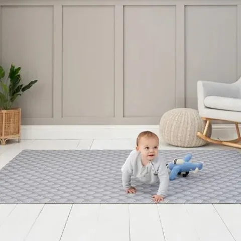 BOXED LUXURY PADDED XL PLAYMAT 200 X 140CM COLOUR: NATURAL/GREY