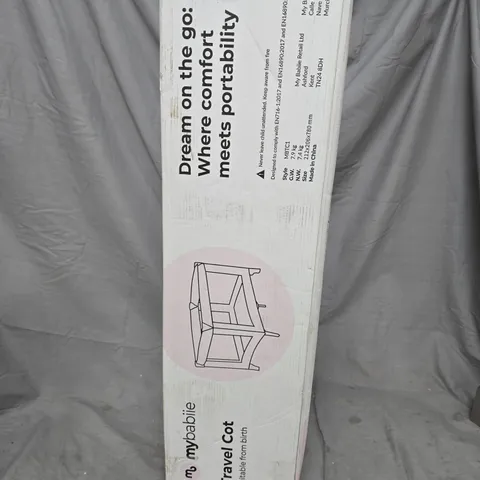 MY BABIIE BLUSH QUILTED TRAVEL COT