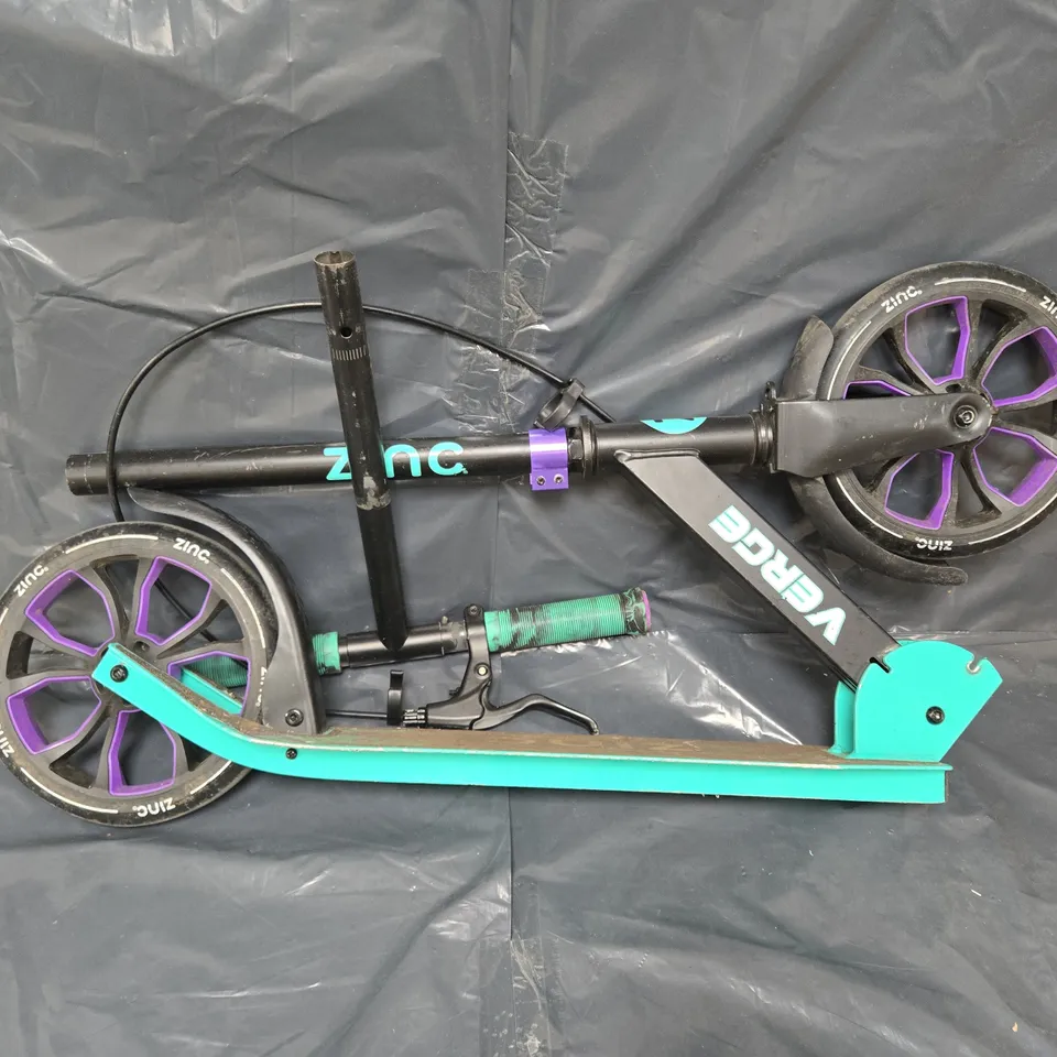 BOXED ZINZ BIG WHEELED FOLDING VERGE SCOOTER (ORANGE & PURPLE)