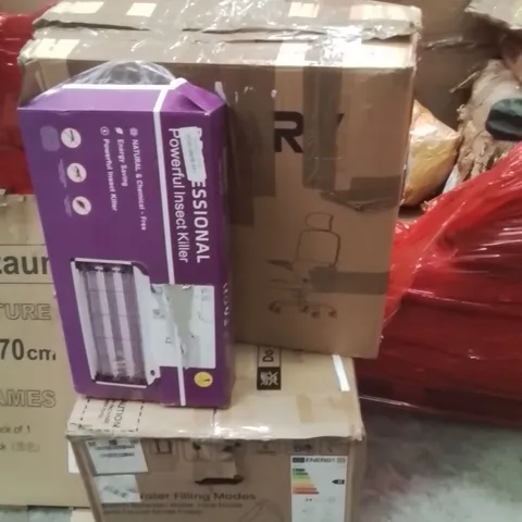 PALLET OF ASSORTED HOUSEHOLD GOODS AND PRODUCTS TO INCLUDE;PORTABLE DISHWASHER,INSECT KILLER, OFFICE CHAIR