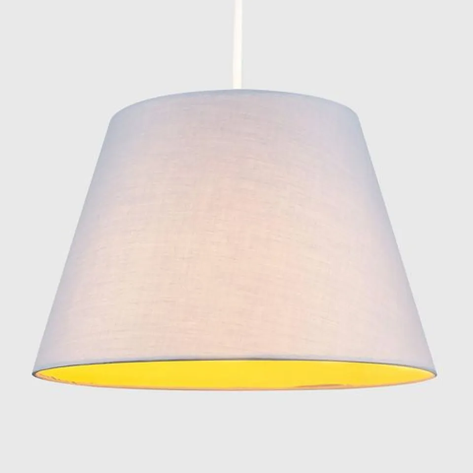 BOXED MINISUN MODERN GREY & YELLOW 12" TAPERED CEILING PENDANT/TABLE LAMP LIGHT SHADE