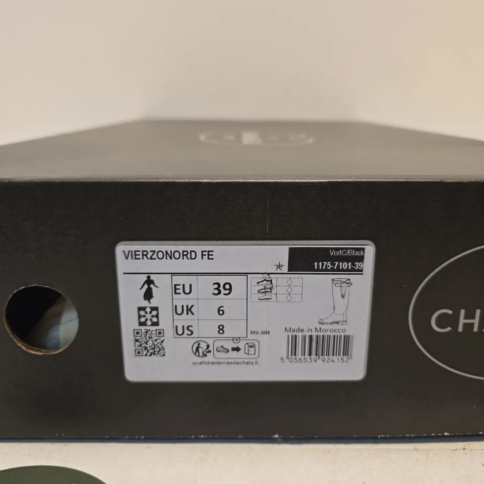 LE CHAMEAU RUBBER BOOTS – BLACK WELLIES, UK 6 (EU 39)