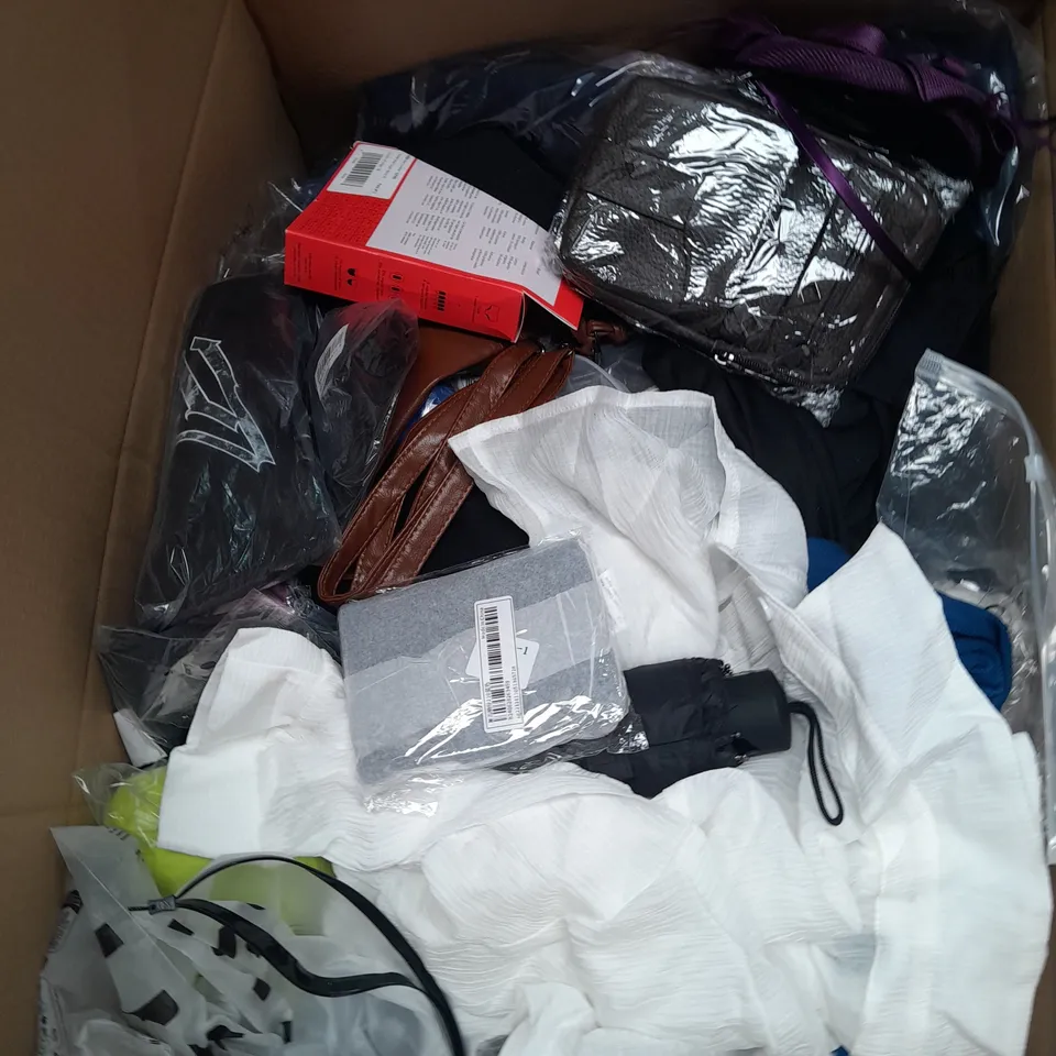 LARGE QAUNTIITY OF ASSORTED CLOTHES IN VARIOUS COLORS AND SIZES TO INCUDED DRESSES, T-SHIRTS , TROUSERS 