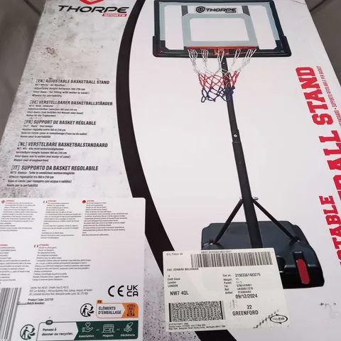 BOXED THORPE SPORTS ADJUSTABLE BASKETBALL STAND