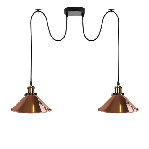 BOXED LOFTON 2-LIGHT BLACK/GOLD CLUSTER PENDANT 