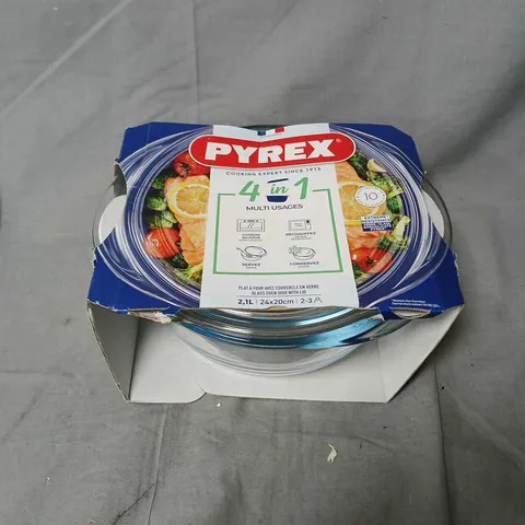 PYREX GLASS OVEN DISH WITH LID – 2.1 L, 24 X 20 CM