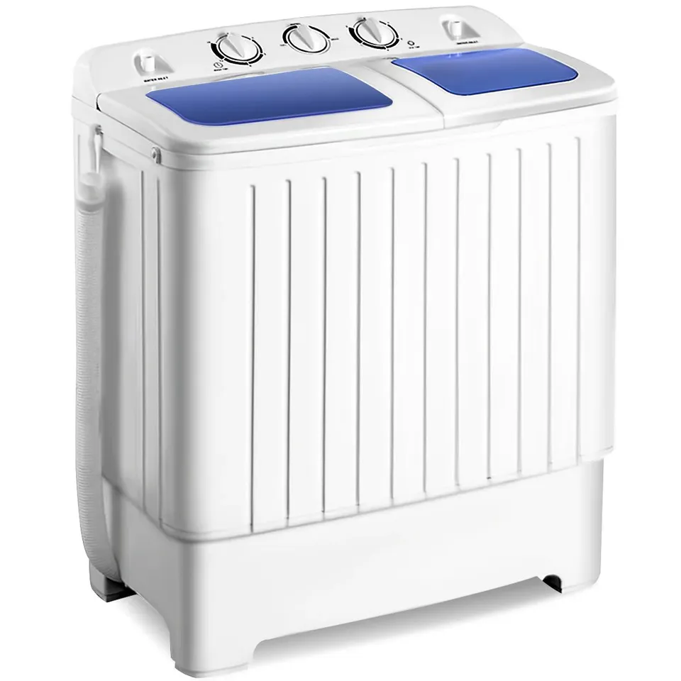 BOXED 8 KG TWIN TUB WASHING MACHINE WITH TIME CONTROL AND DRAIN HOSE