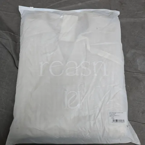 BAGGED REASN CABLE RUGBY COLLAR KNIT JUMPER IN CREME - UK 10-12