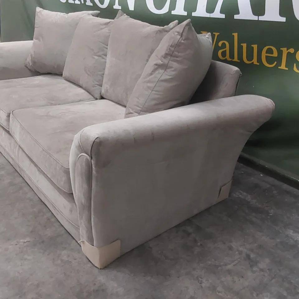 QUALITY DESIGNER 3 SEATER VELVET UPHOLSTERED SOFA 