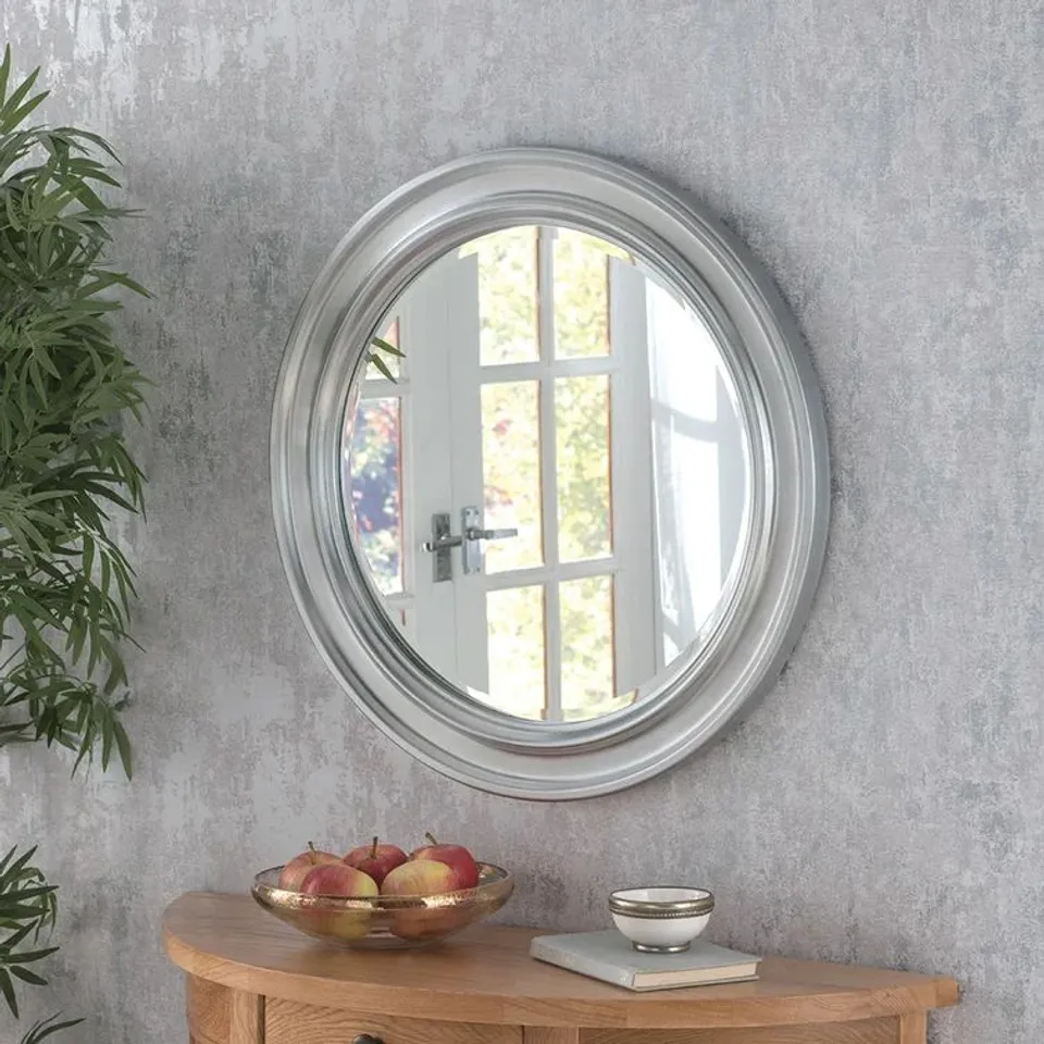BOXED PRESSLEY METAL ROUND WALL MIRROR (1 BOX)