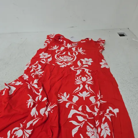 LASCANA PURE SELECTION WOMEN'S RED FLORAL MAXI DRESS – UK 16
