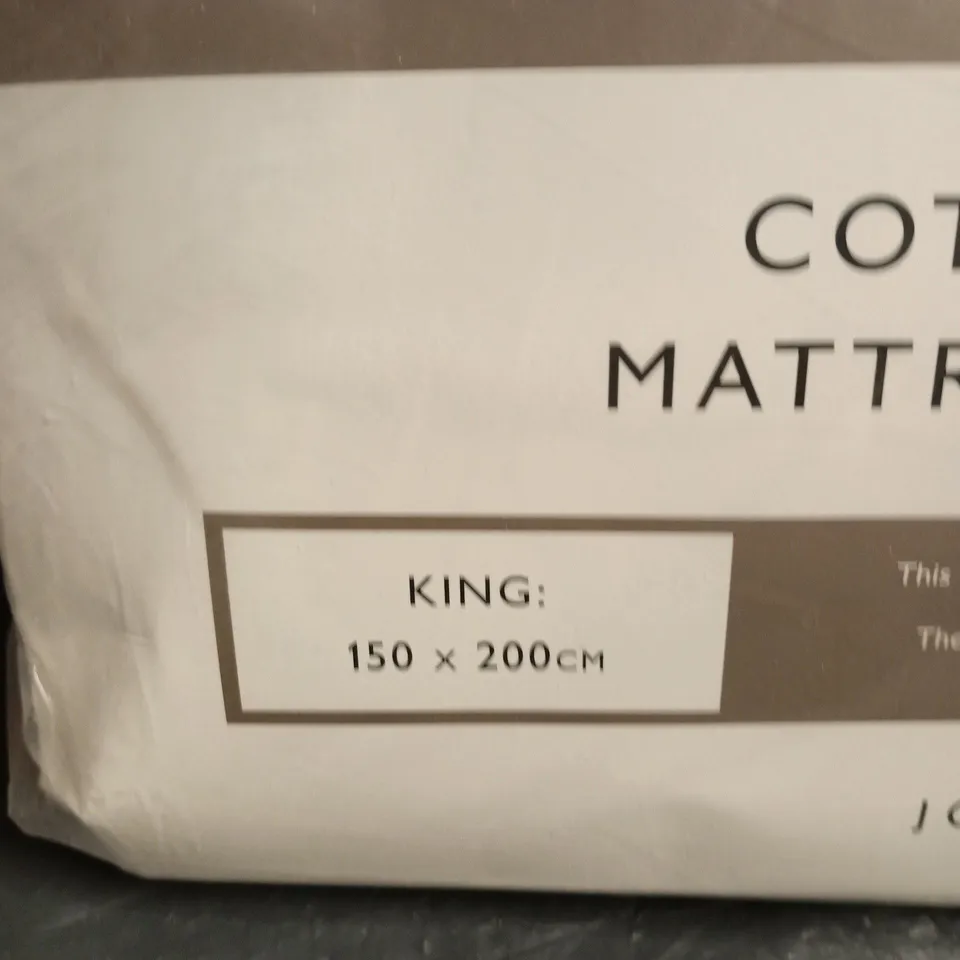 JOHN LEWIS NATURAL COTTON QUILTED MATTRESS PROTECTOR – KING (150 X 200 CM)