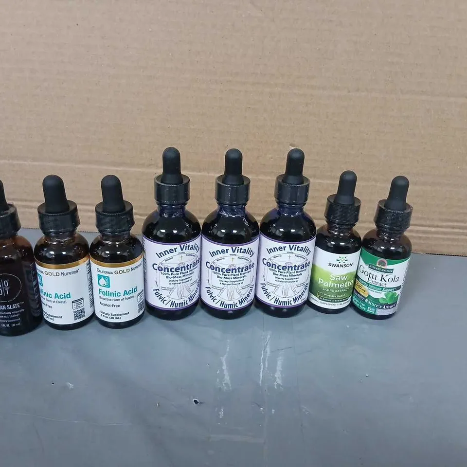 ASSORTED HERBAL TINCTURES AND CONCENTRATES – 9 BOTTLES