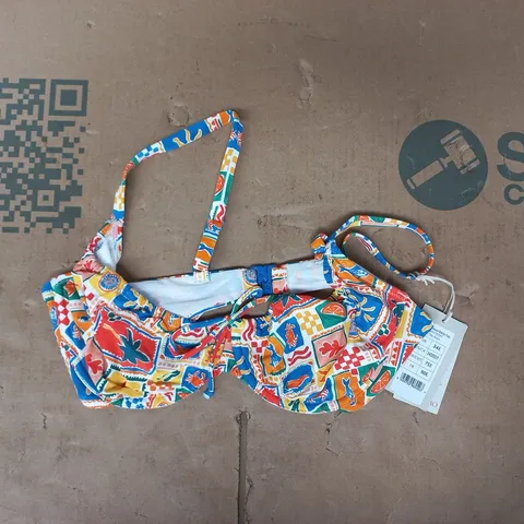 BRAVISSIMO COPACABANA BIKINI TOP IN TILE PRINT SIZE 34E