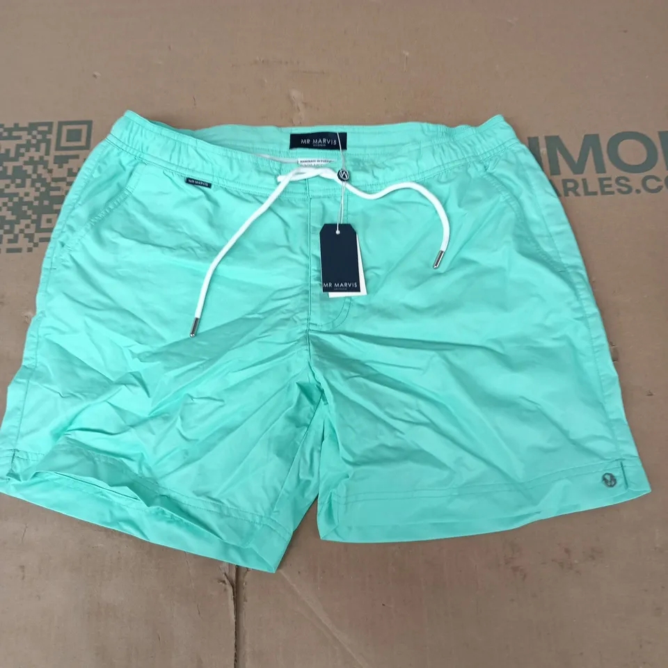 MR MARVIS SWIM SHORTS – TURQUOISE, UK 32 (W32 MEDIUM) – HANDMADE IN PORTUGAL