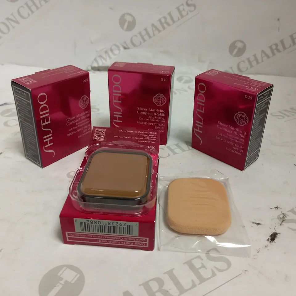 BOXED LOT OF APPROX 4 SHISEIDO SHEER MATIFYING COMPACT (REFIL)