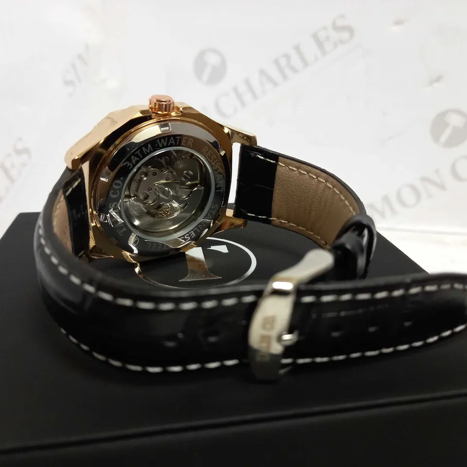TALIS SKELETON LEATHER STRAP WRISTWATCH RRP £515