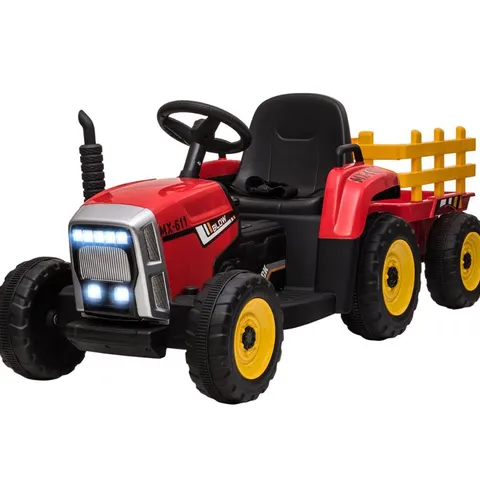 BOXED SEENEYTOWN ZOOMIE KIDS TRACTORS/CONSTRUCTION BATTERY POWERED RIDE ON - RED (1 BOX)