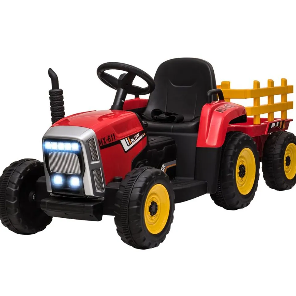 BOXED SEENEYTOWN ZOOMIE KIDS TRACTORS/CONSTRUCTION BATTERY POWERED RIDE ON - RED (1 BOX)
