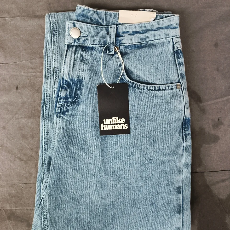 UNLIKE HUMANS HIGH RISE JEANS IN BLUE SIZE UK 10 (W28)