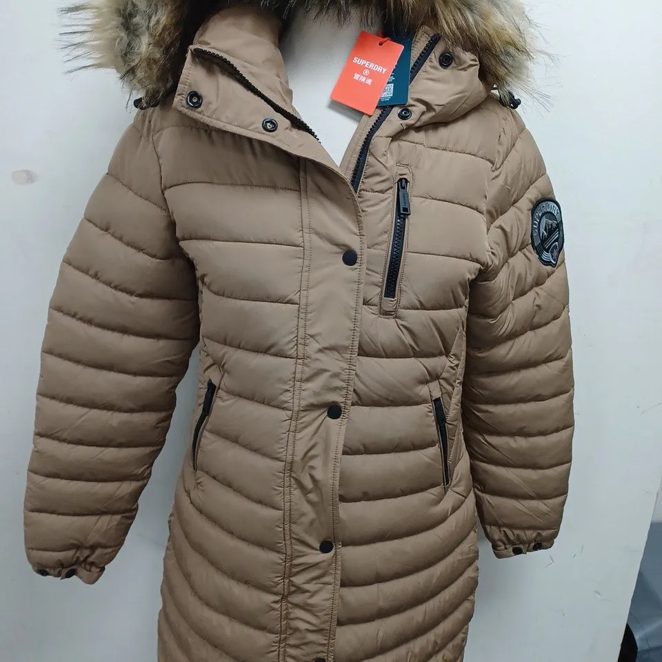 SUPERDRY MOUNTAIN FUJI HOODED MID LENGTH PUFFER - UK S