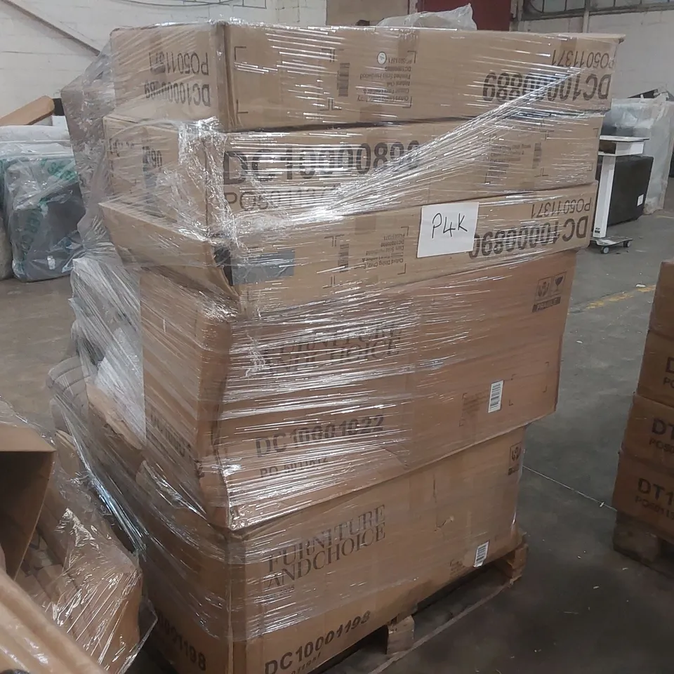 PALLET CONTAINING A LARGE QUANTITY OF ASSORTED DESIGNER FURNITURE PARTS INCLUDING: DINING CHAIR PARTS ECT