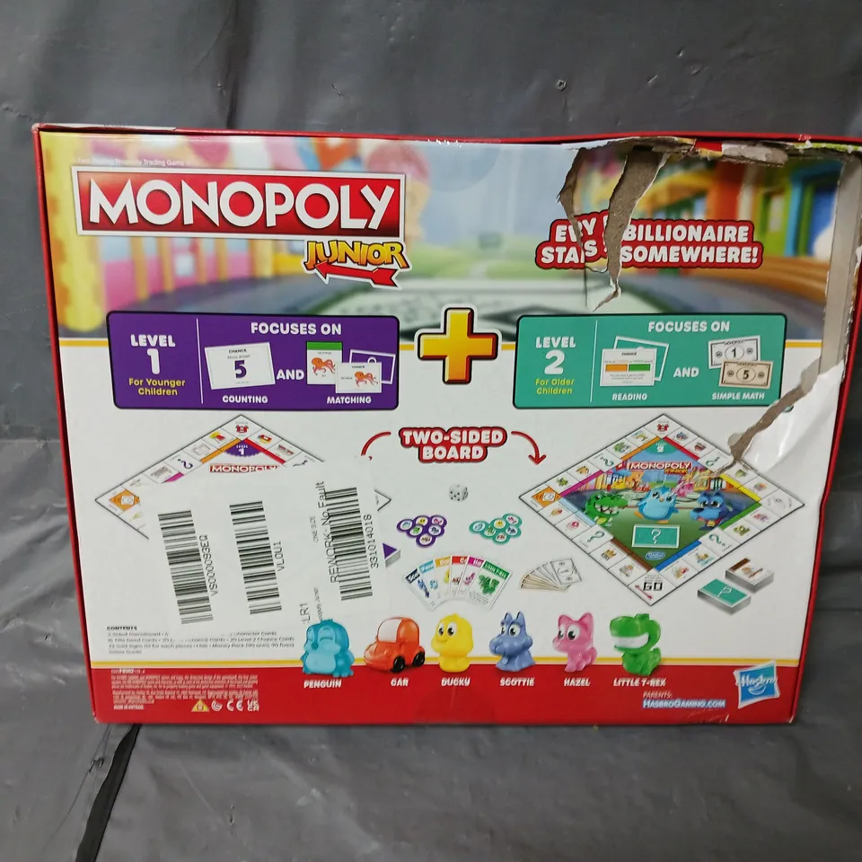 BOXED MONOPOLY JUNIOR BOARDGAME