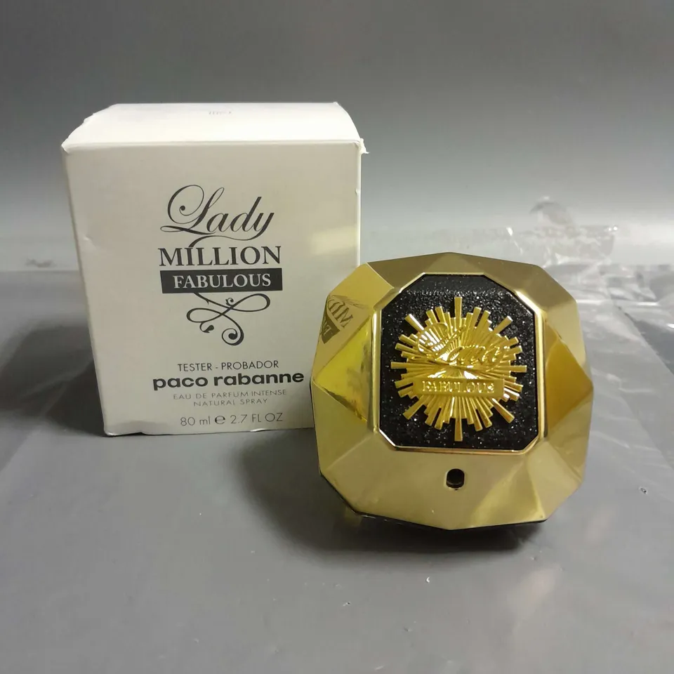BOXED PACO RABANNE LADY MILLION FABULOUS EAU DE PARFUM TESTER 80ML
