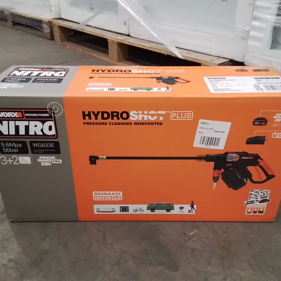 BOXED WORX 20V CORDLESS BRUSHLESS HYDROSHOT PRESSURE CLEANER RRP £199.99