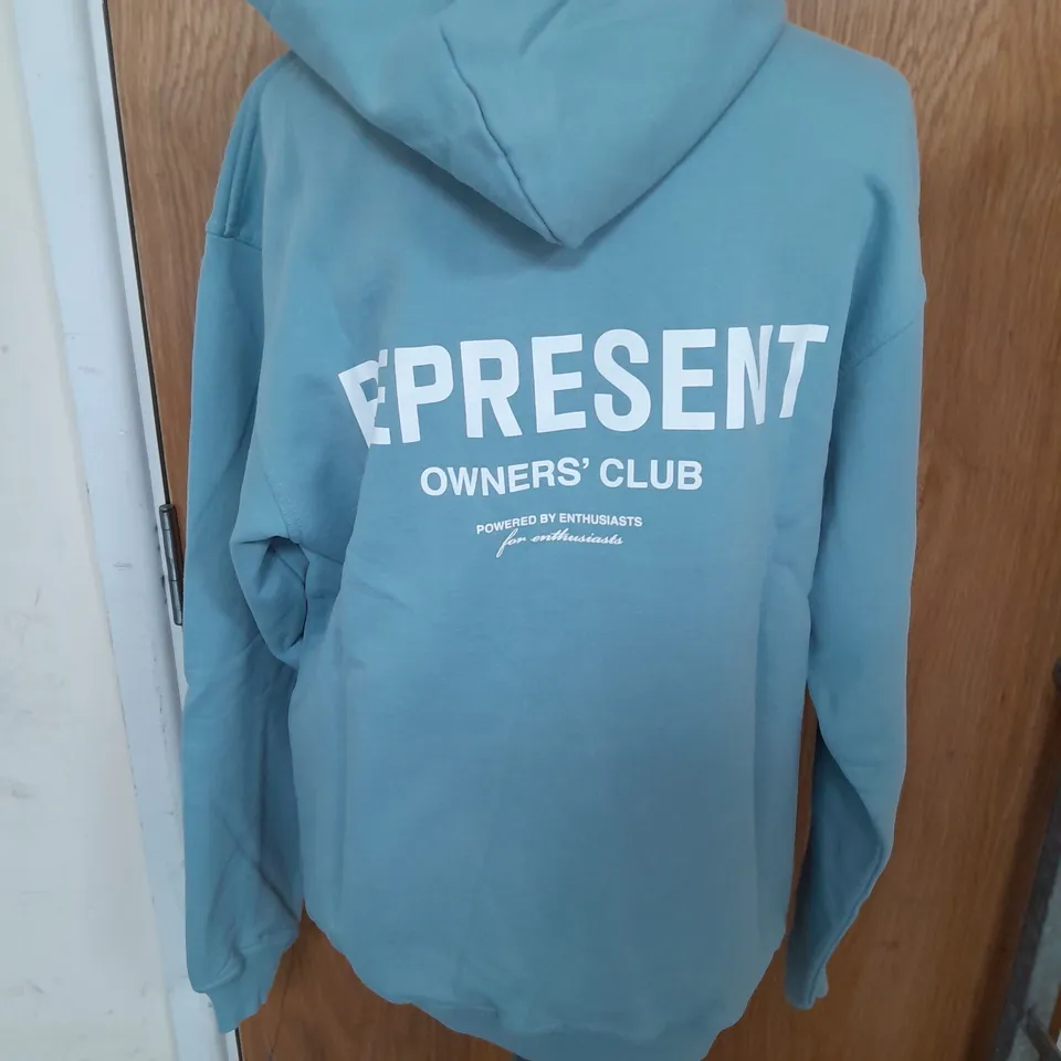 REPRESENT OWNER'S CLUB JERSEY HOODIE IN POWDER BLUE SIZE XXS