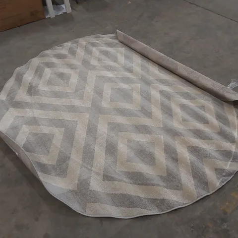 BRAND NEW PACO HOME POCO ROUND AREA RUG - GREY/WHITE // SIZE: 200cm