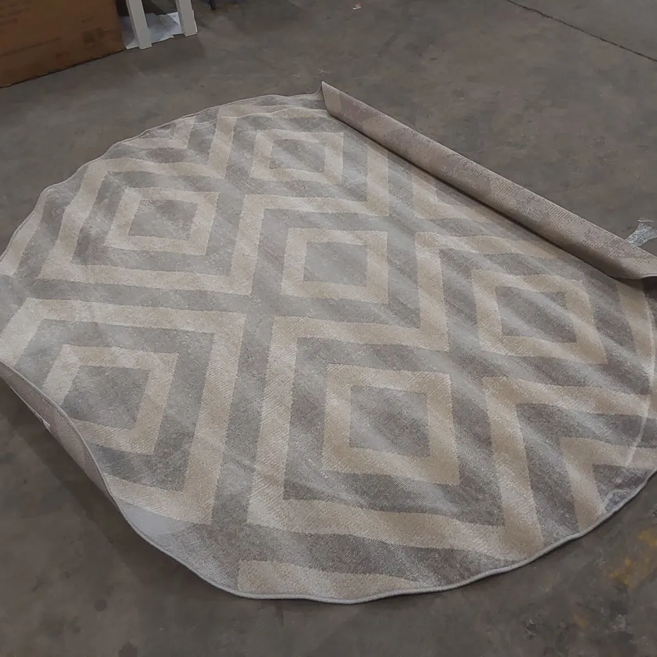BRAND NEW PACO HOME POCO ROUND AREA RUG - GREY/WHITE // SIZE: 200cm