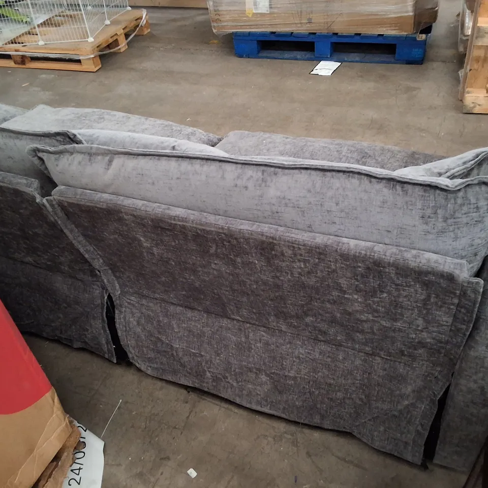 QUALITY DESIGNER 5 SEATER GREY FABRIC SOFA