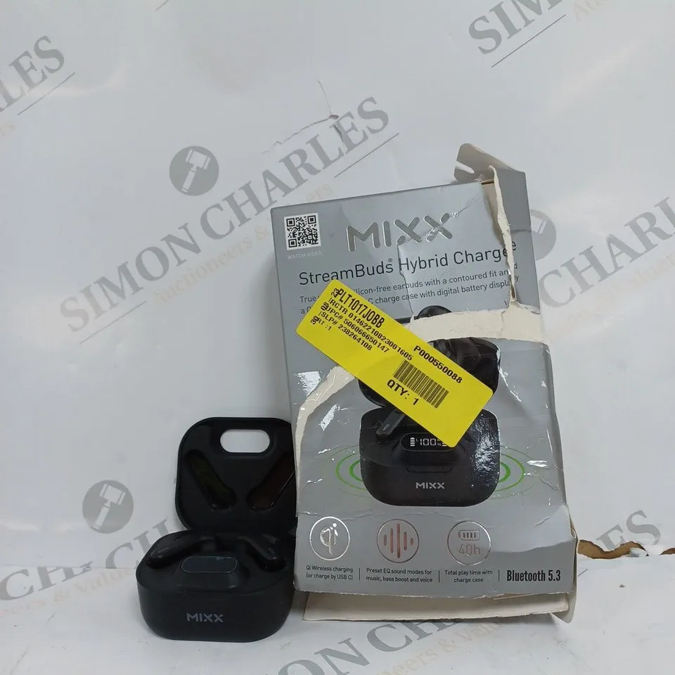 BOXED MIXX STREAMBUDS HYBRID CHARGE TRUE WIRELESS EARBUDS