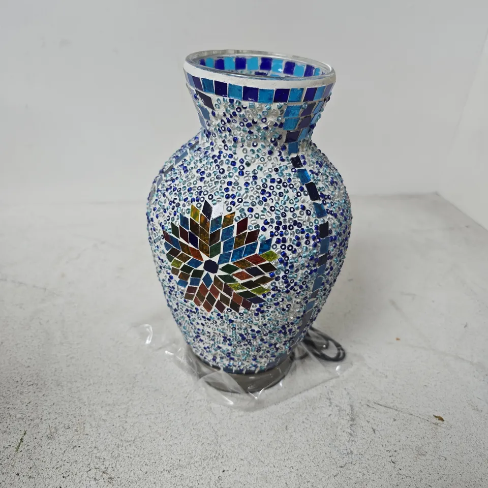 Mosaic Glass Vase with Blue Tiles – Decorative Home Accessory