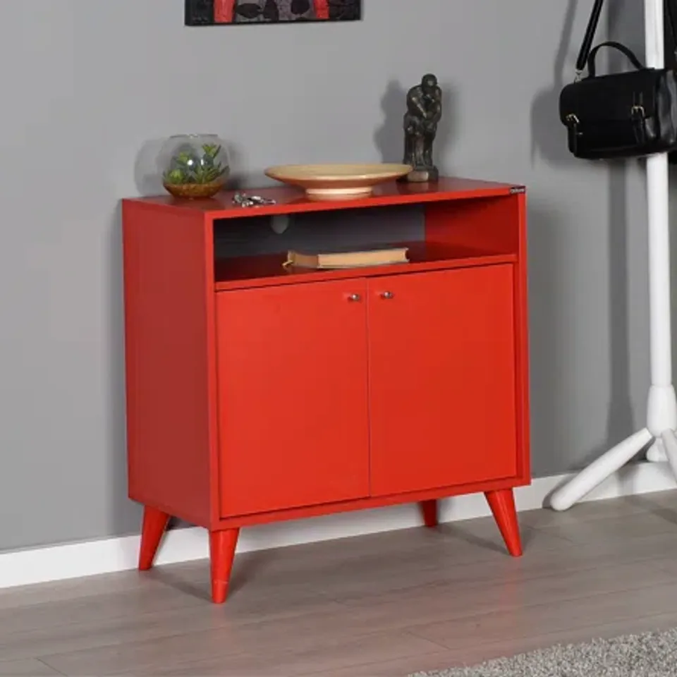 BOXED RED 73CM WIDE SIDEBOARD