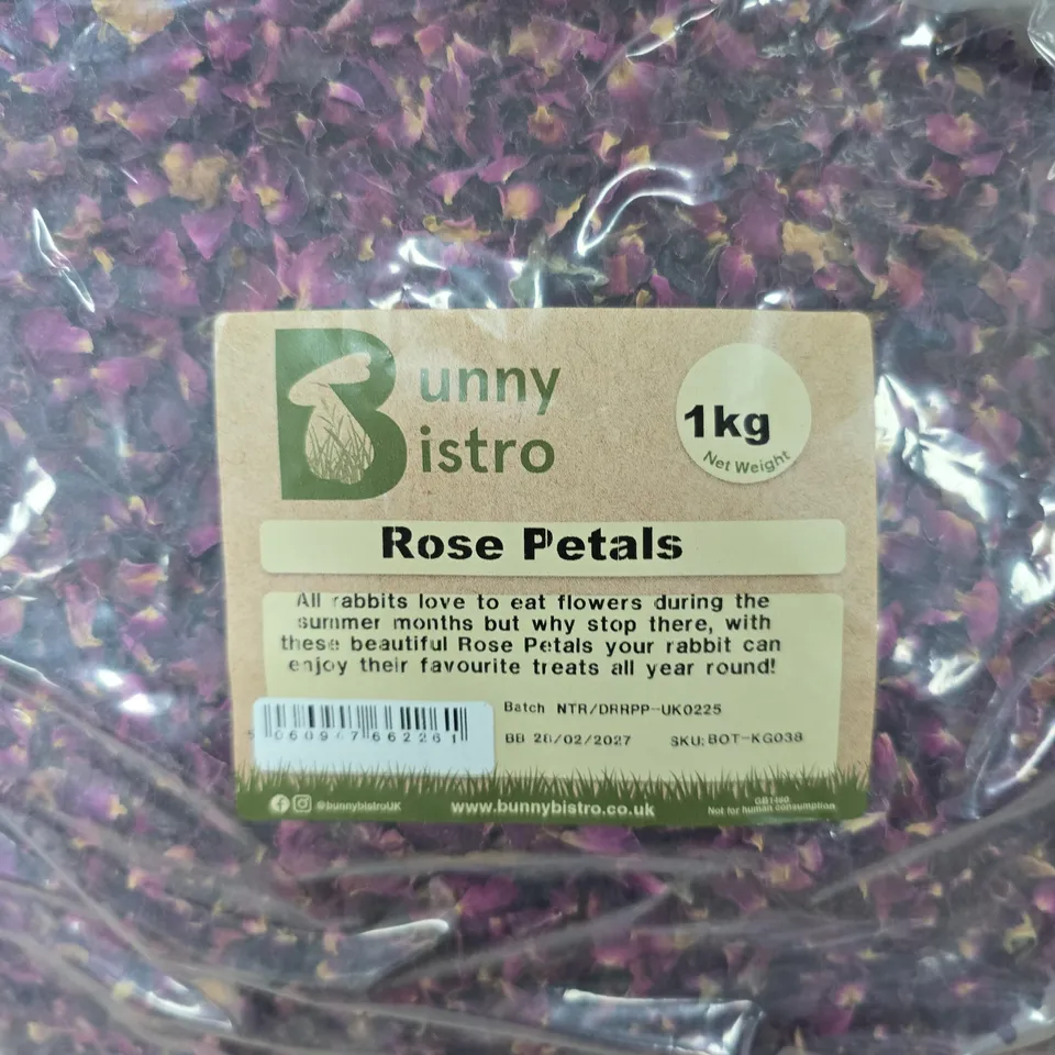 BUNNY BISTRO ROSE PETALS FOR RABBITS – 1KG