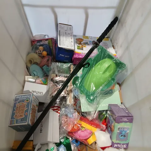CAGE OF ASSORTED TOYS AND ACCESSORIES