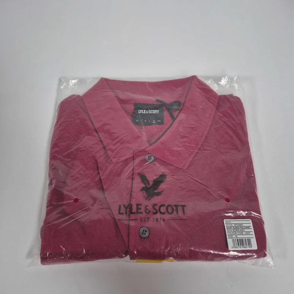 LYLE & SCOTT SHORT SLEEVE POLO SHIRT – RICH BURGUNDY, XL